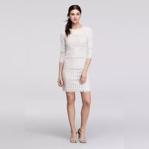 Jessica Howard patterned lace short dress‎ with 3/4 sleeves